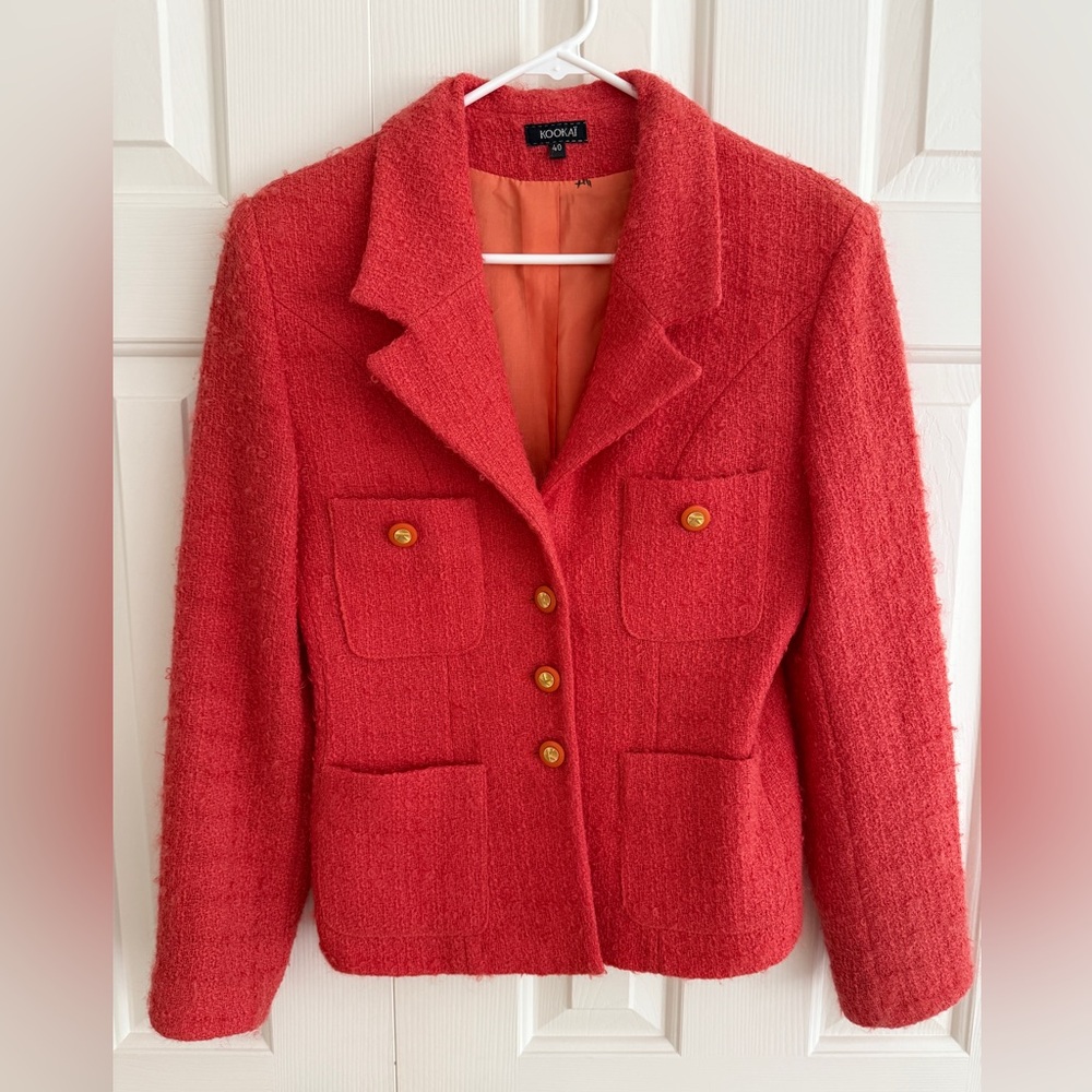KOOKAI Vibrant Orange Blazer with Gold Buttons #elegantblazer #orange